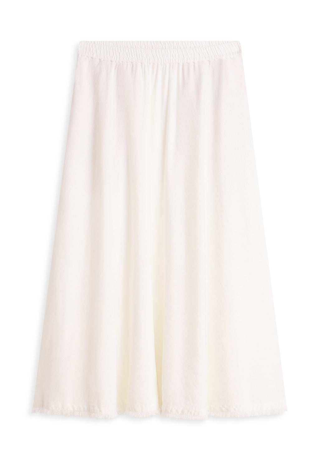 PLEATED LINEN BLEND MIDI A-LINE SKIRT Media 1