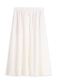 PLEATED LINEN BLEND MIDI A-LINE SKIRT Media 1