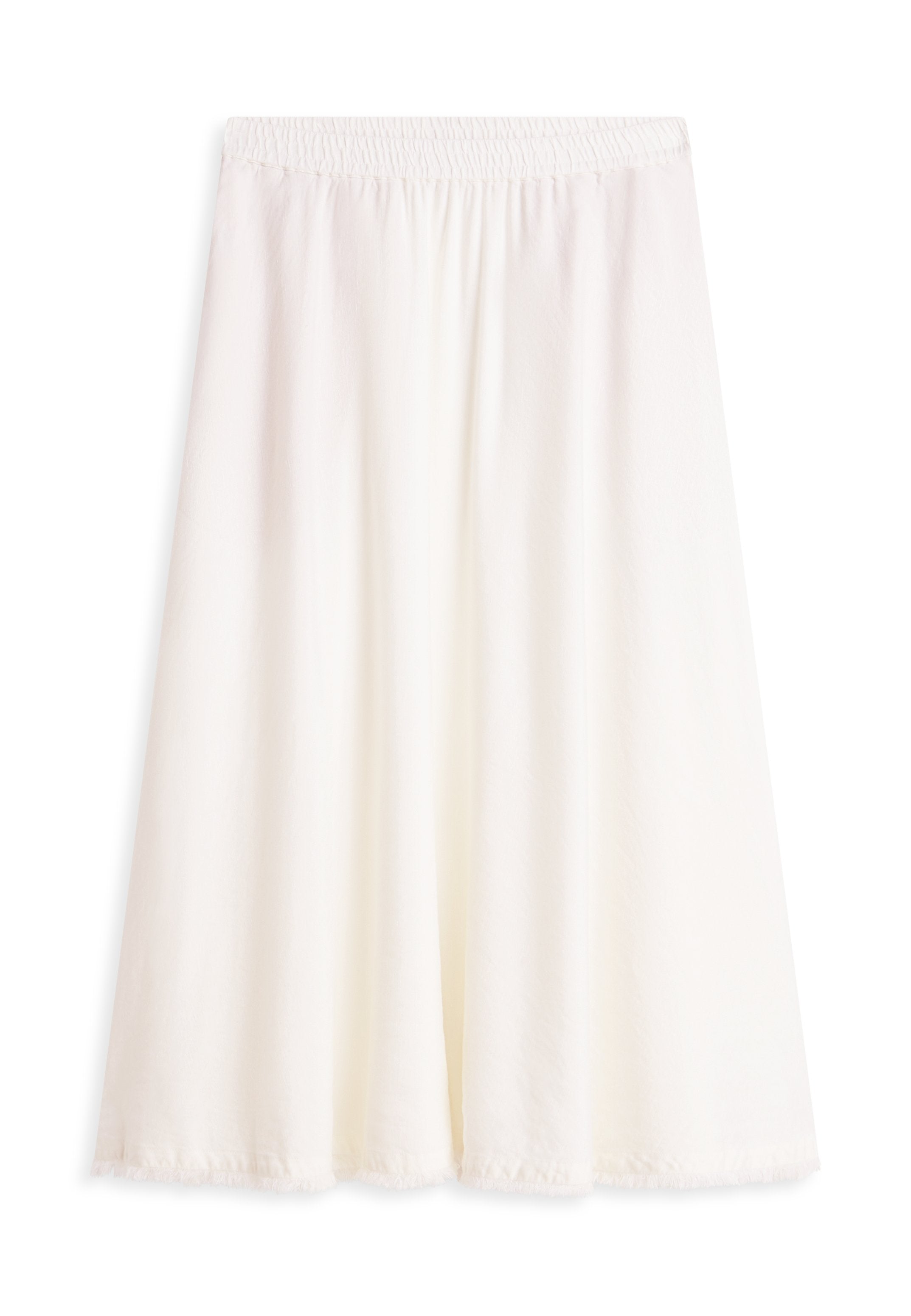 PLEATED LINEN BLEND MIDI A-LINE SKIRT Media 1