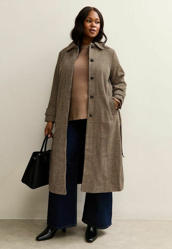 New Look Curves CURVES CHECKED BELTED MIDI