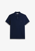 Tommy Hilfiger CABLE KNITTED S/S POLO - ELEVATED ESSENTIALS - Polo shirt - carbon navy