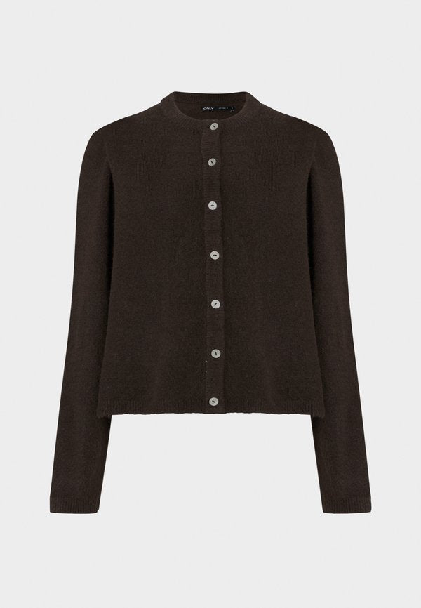 ONLY ONLSIMONI L/S O-NECK CARDIGAN KNT NOOS - Cardigan - coffee bean