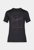 Nike Performance COURT TEE HERITAGE - Print T-shirt - black