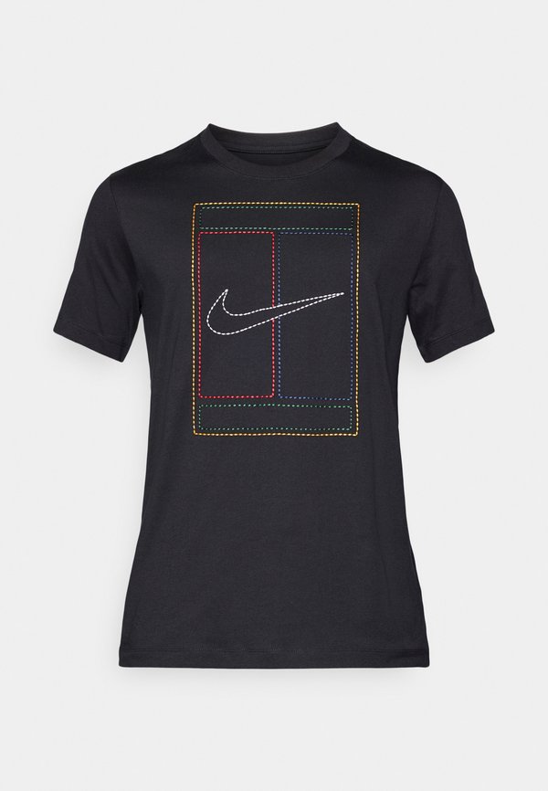 Nike Performance COURT TEE HERITAGE - Print T-shirt - black