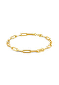 MICHAEL KORS WOMEN'S 14K GOLD-PLATED STERLING SILVER PAPERCLIP CHAIN BRACELET, MKC174400710 Media 1