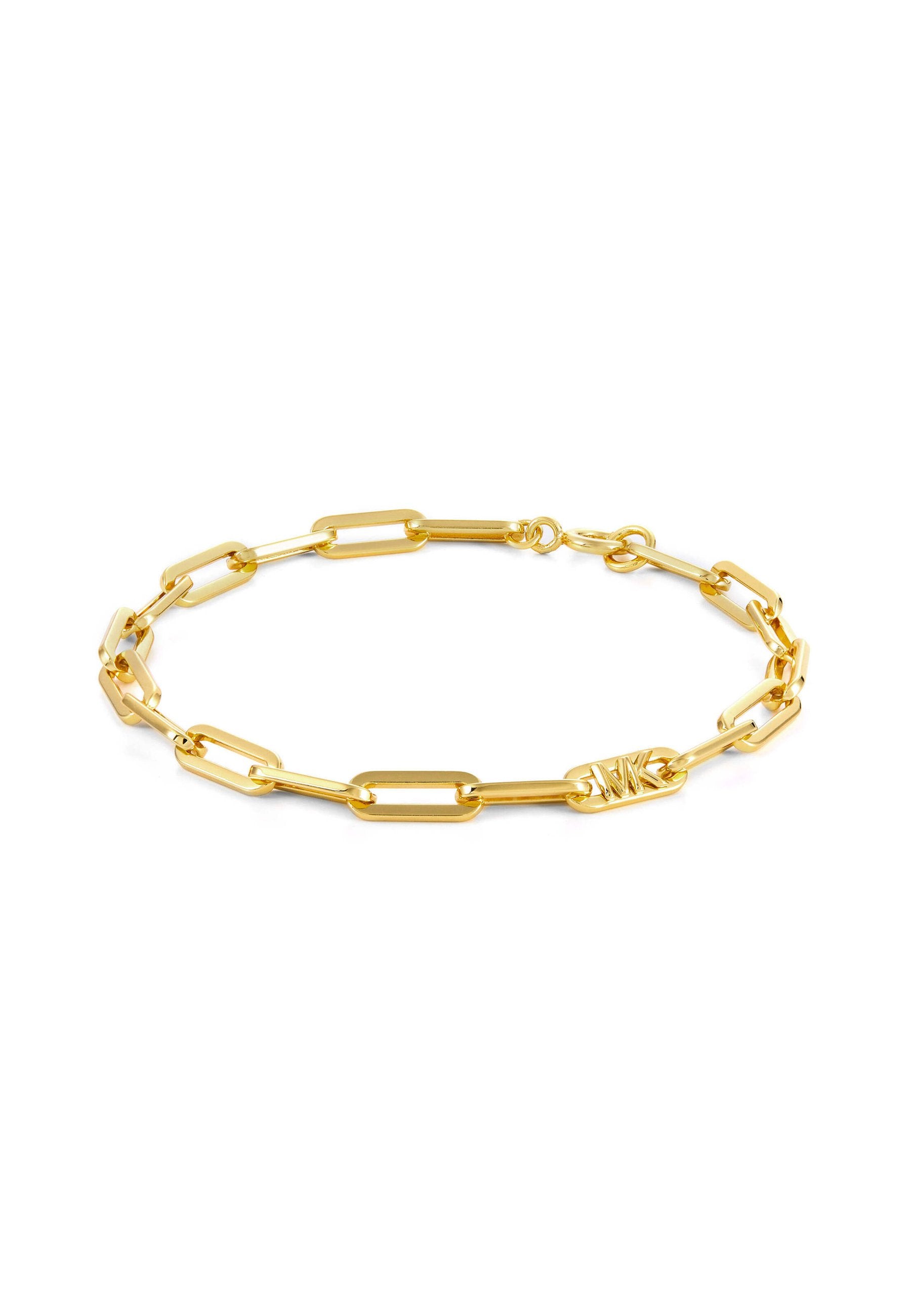 MICHAEL KORS WOMEN'S 14K GOLD-PLATED STERLING SILVER PAPERCLIP CHAIN BRACELET, MKC174400710 Media 1