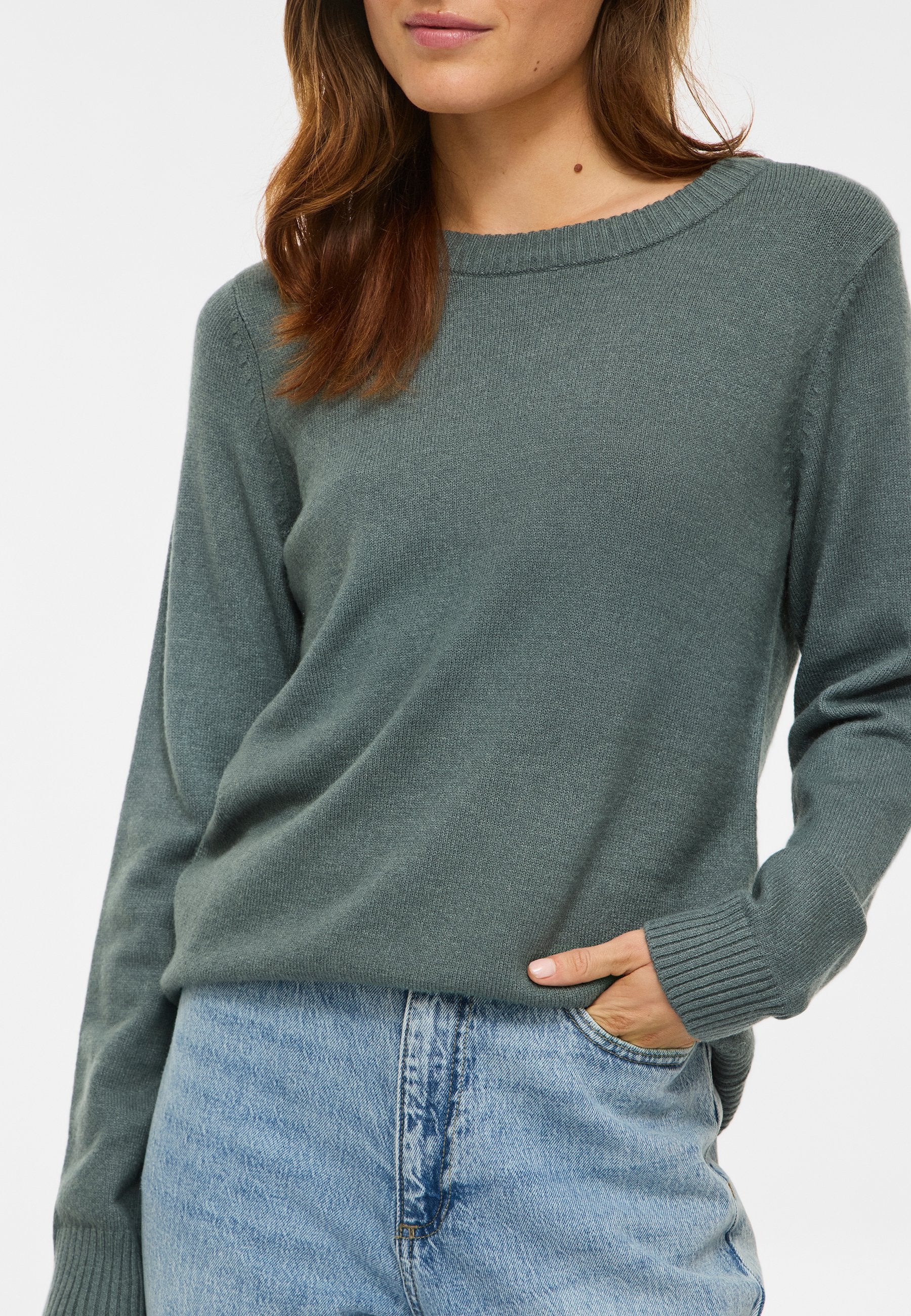 VILA VIRIL O-NECK L/S KNIT TOP - NOOS