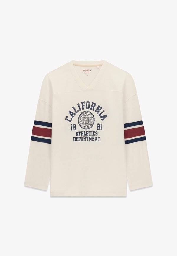 Guess BEDRUCKTES LANGARM-T-SHIRT - Long sleeved top - weiß