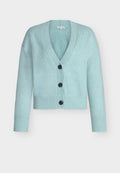 TOM TAILOR KNIT SHORT CARDIGAN - Cardigan - white moss melange