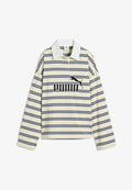 Puma ESSENTIALS ELEVATED NO.1 LOGO OVERSIZED RUGBY POLO - Polo shirt - buttercream-striped