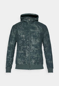 Kapuzensweatshirt mit Reißverschluss in dunkeltürkis, mit strukturiertem Muster, vollwertigem Frontreißverschluss und gerippten Bündchen. Leichtes Material.