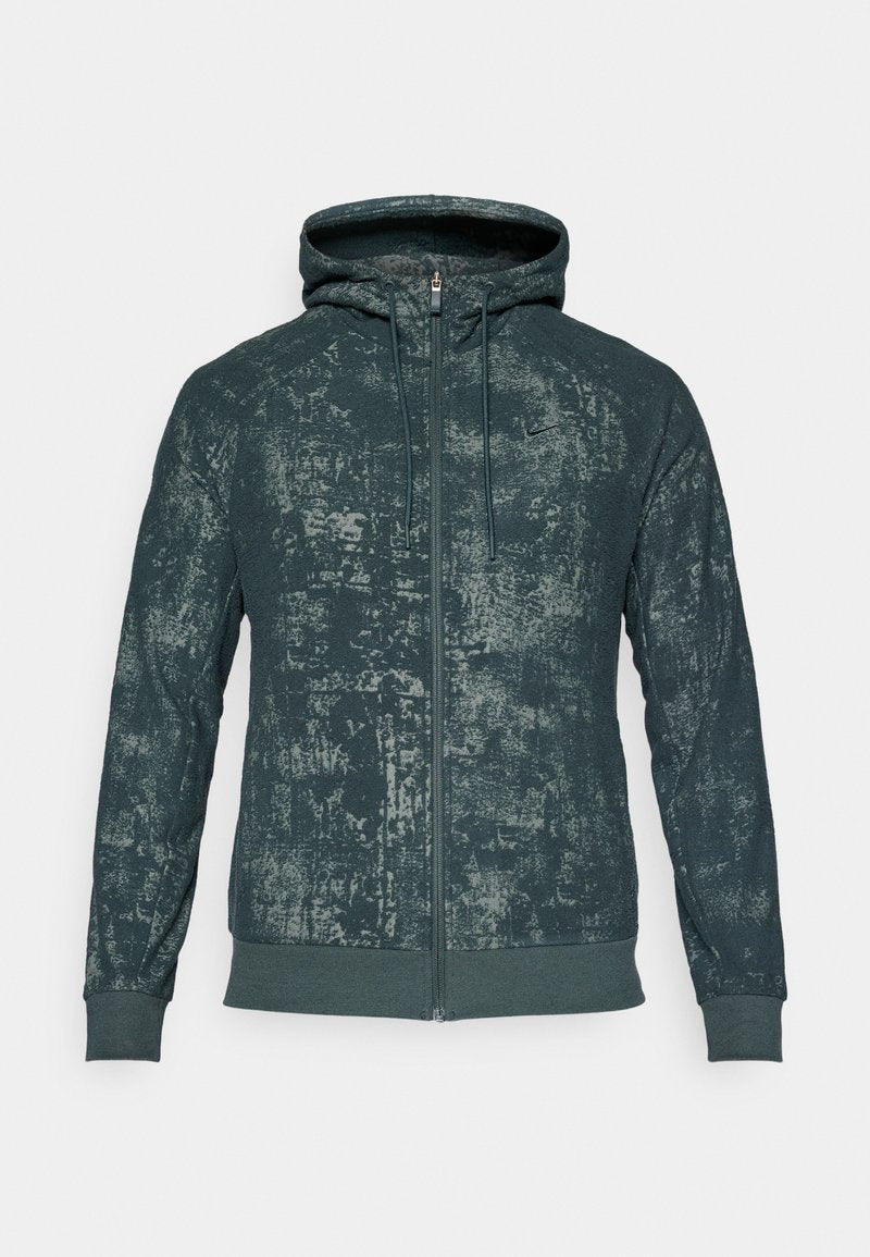 Kapuzensweatshirt mit Reißverschluss in dunkeltürkis, mit strukturiertem Muster, vollwertigem Frontreißverschluss und gerippten Bündchen. Leichtes Material.
