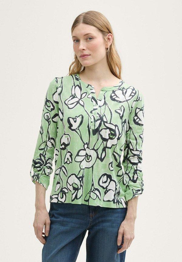 TOM TAILOR HENLEY LANGARM MIT MUSTER - Long sleeved top - fresh spring floral design