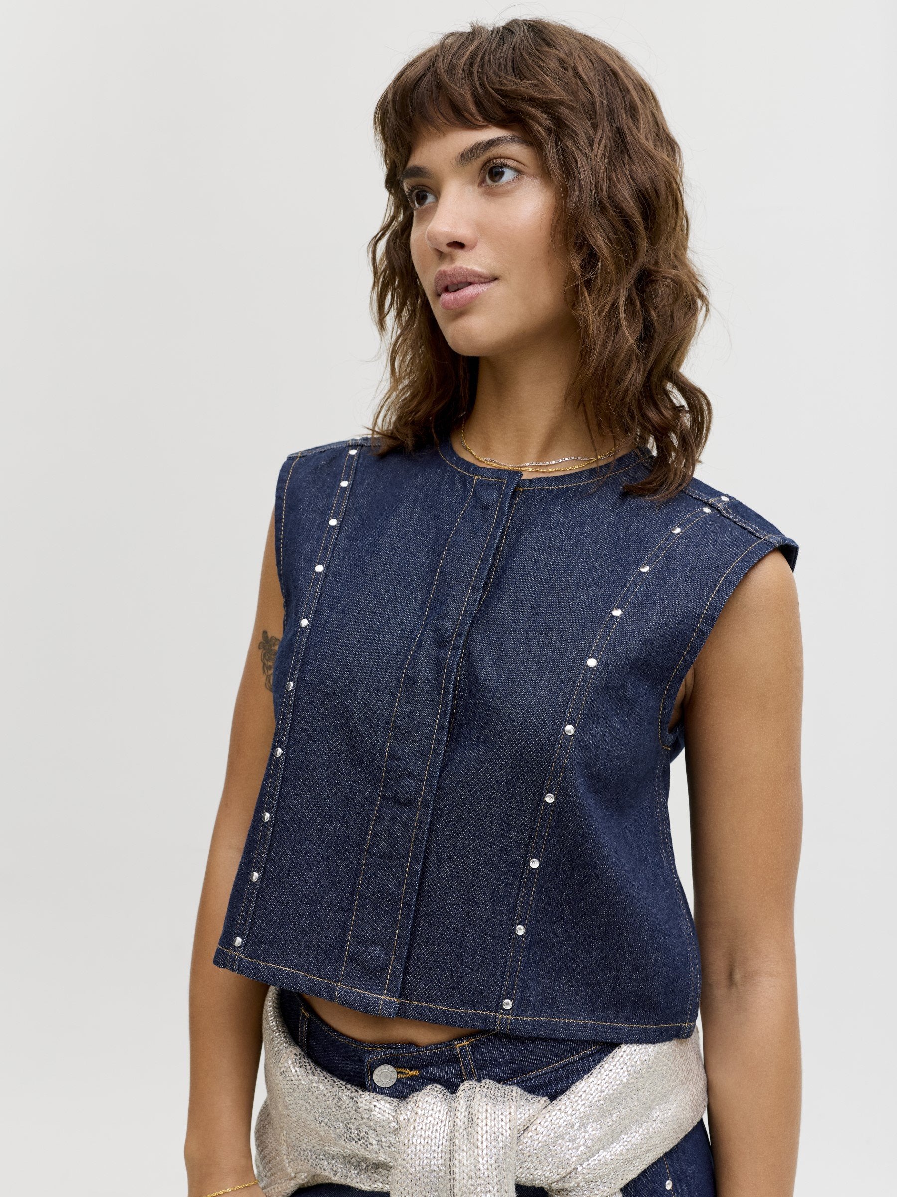 JJXX JXMAE DENIM WAISTCOAT