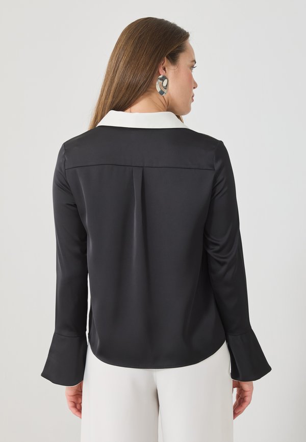 Anna Field LONG SLEEVES CONTRAST BUTTON THROUGH SATIN BLOUSE