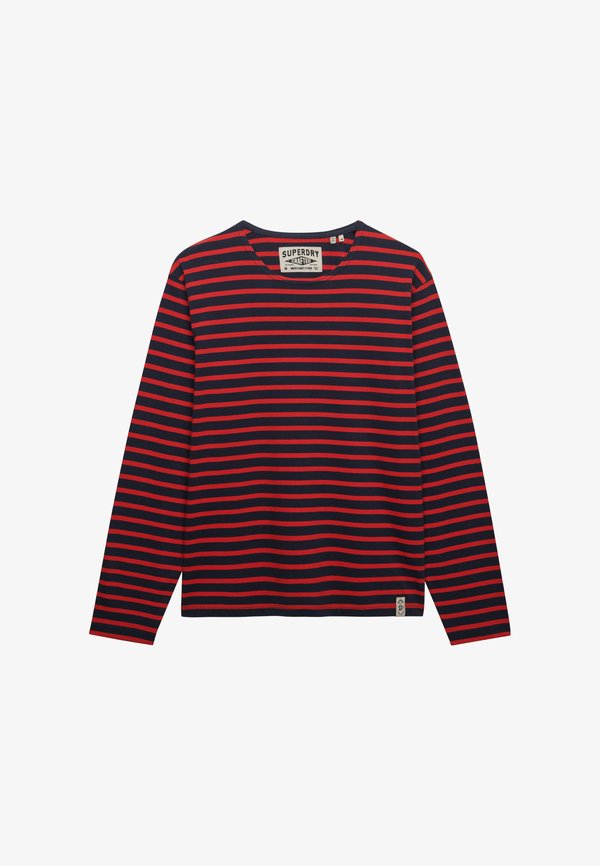 Superdry & Co SUPERDRY THE MERCHANT STORE - STRIPE LONG SLEEVE TOP.. - Long sleeved top - french navy red stripe