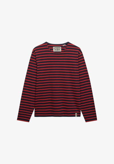 Superdry & Co SUPERDRY THE MERCHANT STORE - STRIPE LONG SLEEVE TOP.. - Long sleeved top - french navy red stripe
