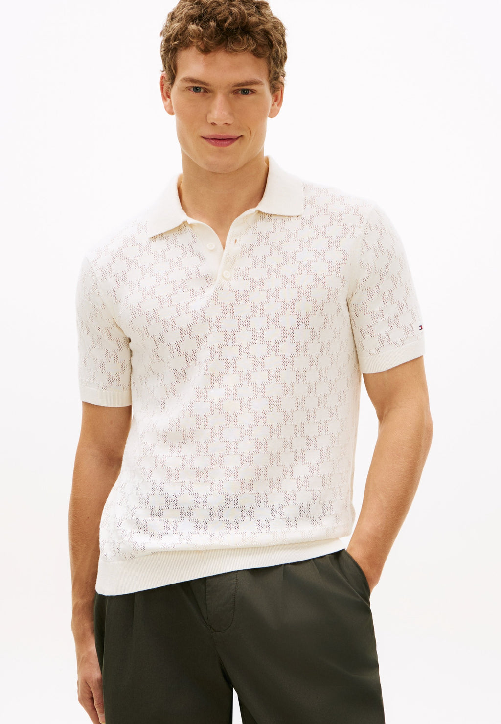 REGULAR FIT POINTELLE POLO SHIRT Media 3