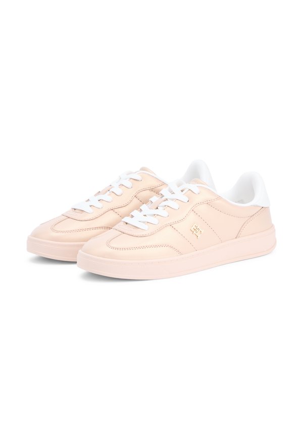 Tommy Hilfiger TH MONOGRAM METALLIC TRAINERS WITH LEATHER