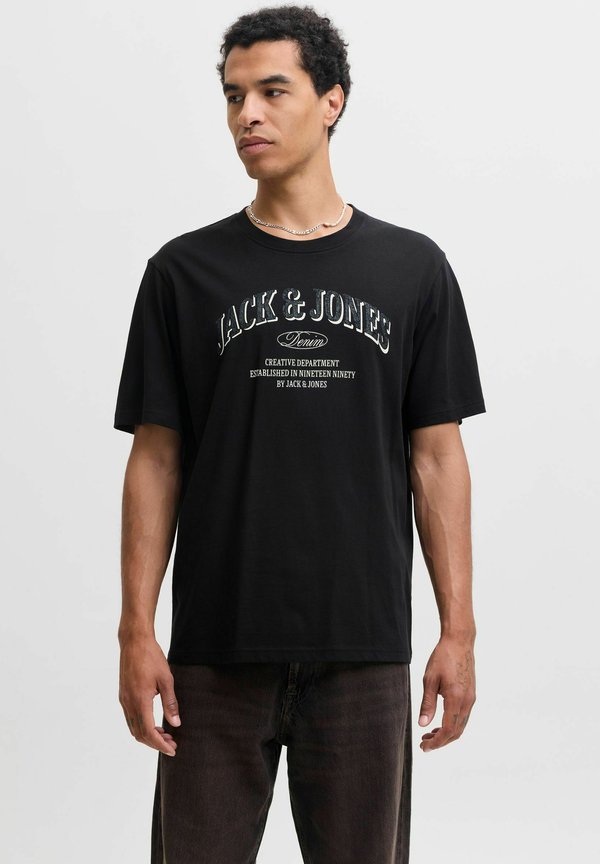 Jack & Jones JJEDENVER LOGO TEE SS O-NECK SN - Print T-shirt - black