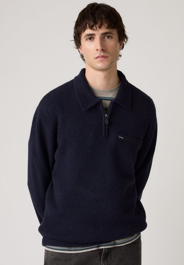 Levi's® BOULDER COLLARED HALF ZIP - Jumper - navy