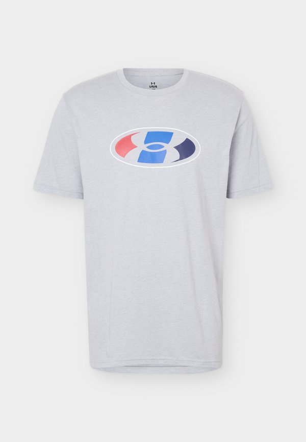 Under Armour LOCKERTAG - Print T-shirt - mod gray light heather/white