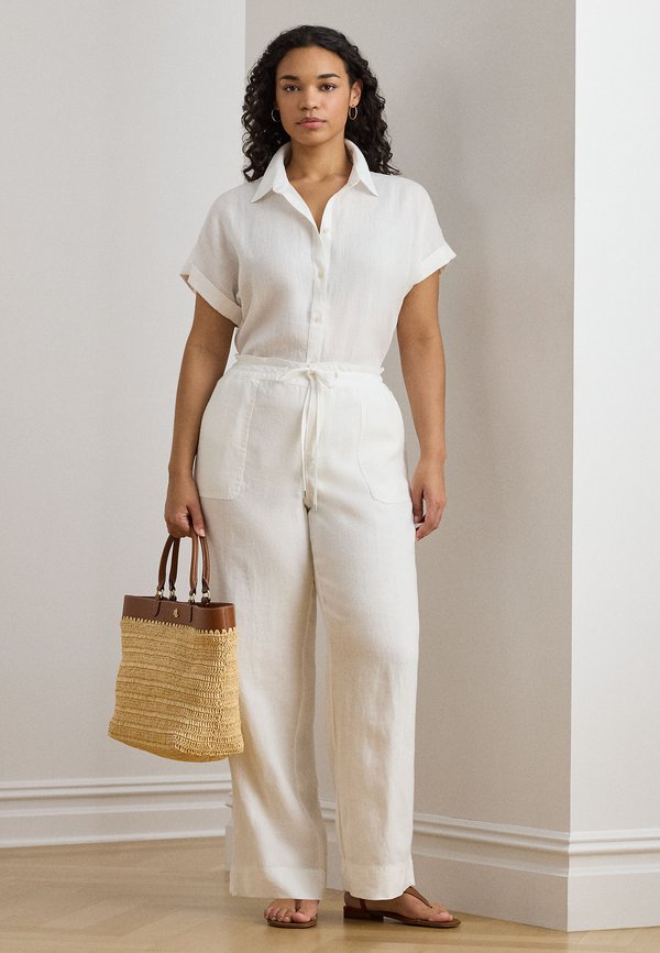Lauren Ralph Lauren Woman RELAXED FIT LINEN SHORT SLEEVE SHIRT