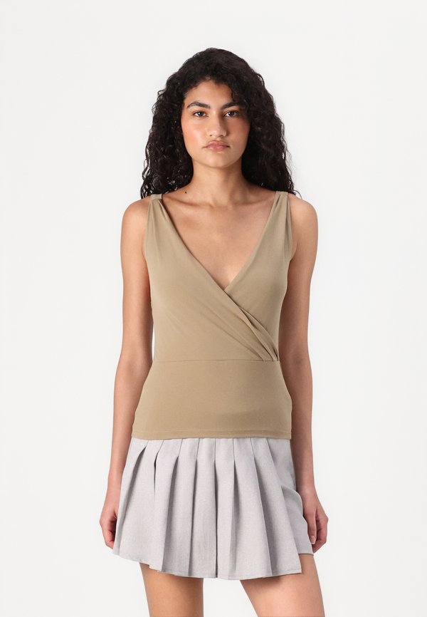 Vero Moda VMESTA V NECK - Top - silver mink