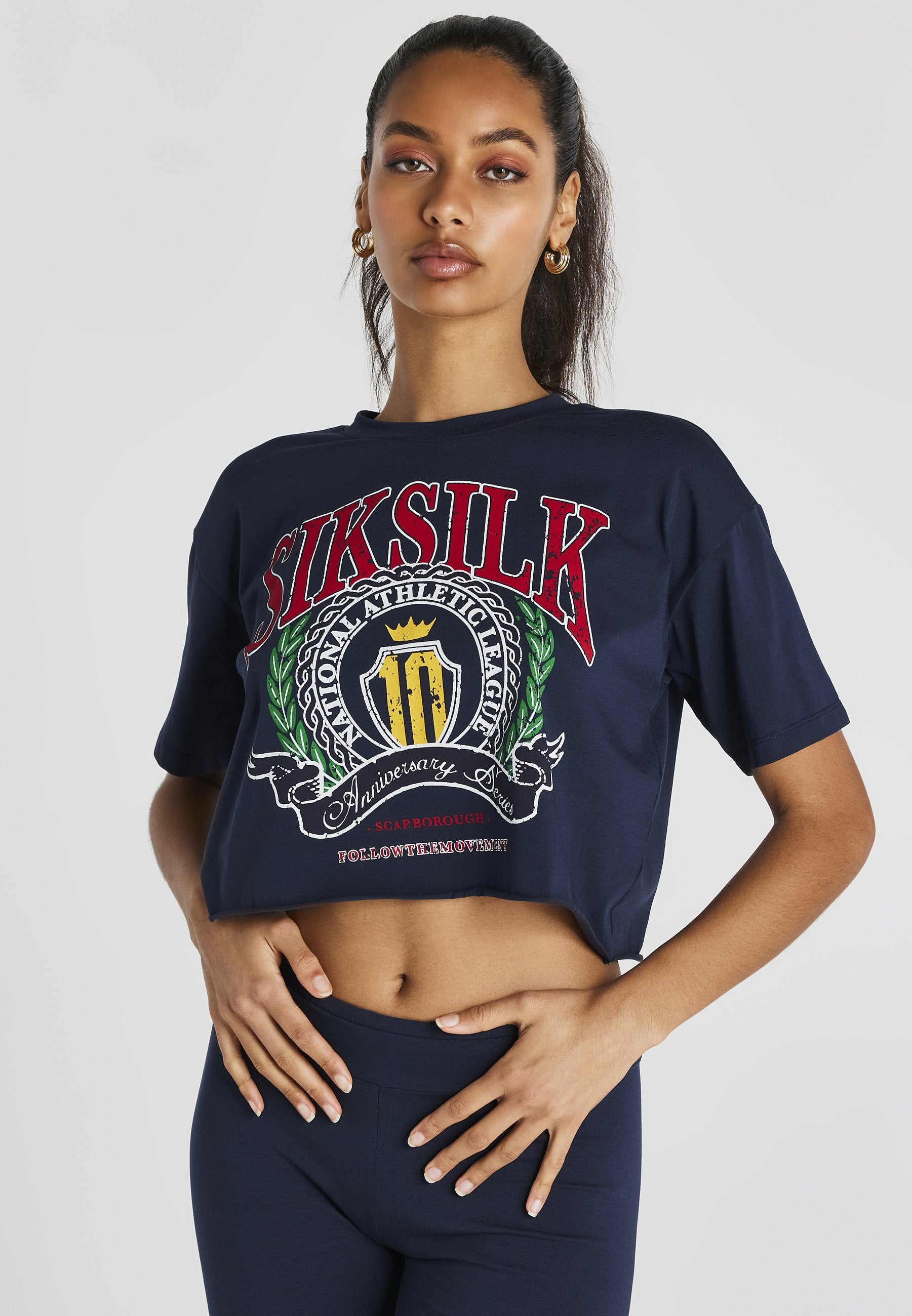 SIKSILK CROPPED VARSITY PRINT