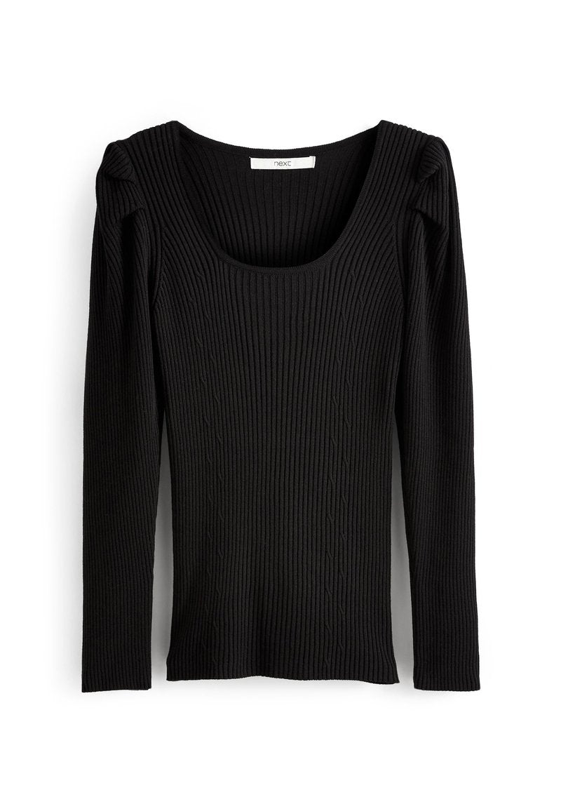 RIBBED KNIT SQUARE NECK TOP - Next - View 1