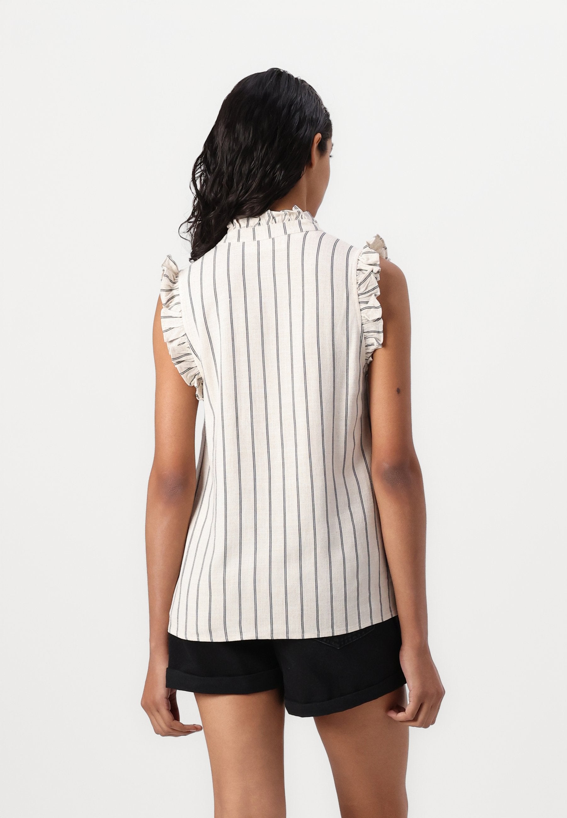 Selected Ruffle detail striped