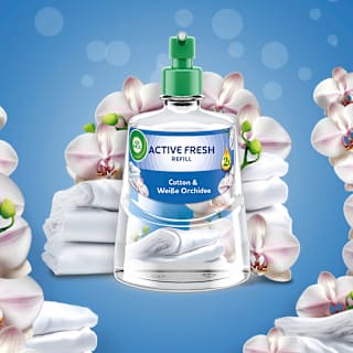 Lufterfrischer Active Fresh Cotton & Weiße Orchidee Nachfüllpack AIR WICK