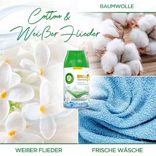 Lufterfrischer Freshmatic Duo Cotton & weißer Flieder Nachfüllpack (2x250 ml)  AIR WICK