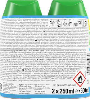 Lufterfrischer Freshmatic Duo Cotton & weißer Flieder Nachfüllpack (2x250 ml)  AIR WICK