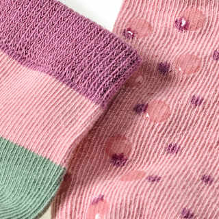 ABS Sneaker Socken mit Punkte-Muster, rosa & grün, Gr. 23/26 ALANA