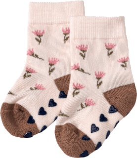 ABS Socken mit Blumen-Muster, beige, Gr. 19/22 ALANA