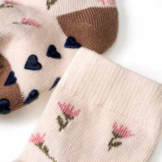 ABS Socken mit Blumen-Muster, beige, Gr. 19/22 ALANA