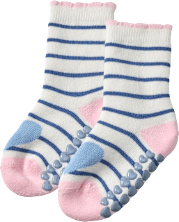 ABS Socken mit Herz-Motiv, weiß & blau, Gr. 23/26 ALANA