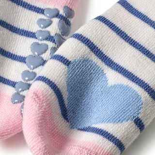 ABS Socken mit Herz-Motiv, weiß & blau, Gr. 23/26 ALANA