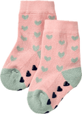 ABS Socken mit Herz-Muster, rosa & grün, Gr. 23/26 ALANA