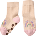 ABS Socken mit Regenbogen-Motiv, beige + rosa, Gr. 27/29 ALANA