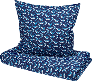 Bettwäsche mit Wal-Muster, blau, 140x200 + 80x80 cm ALANA
