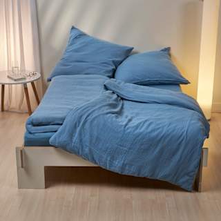 Bettwäsche-Set aus Musselin, blau, 100 x 135 + 80 x 80 cm ALANA