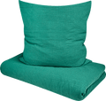 Bettwäsche-Set aus Musselin, grün, 155 x 220 + 80 x 80 cm ALANA