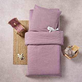 Bettwäsche-Set aus Musselin, mauve, 100 x 135 + 80 x 80 cm ALANA