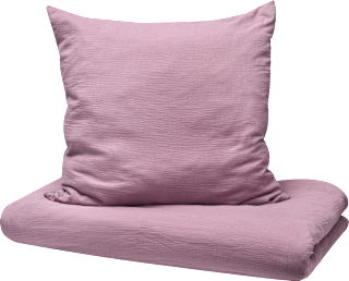 Bettwäsche-Set aus Musselin, mauve, 155 x 220 + 80 x 80 cm ALANA