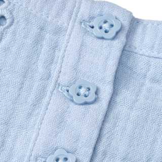 Bluse aus Musselin mit Blumen-Stickerei, blau, Gr. 110 ALANA
