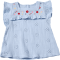 Bluse aus Musselin mit Blumen-Stickerei, blau, Gr. 110 ALANA
