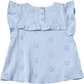 Bluse aus Musselin mit Blumen-Stickerei, blau, Gr. 110 ALANA