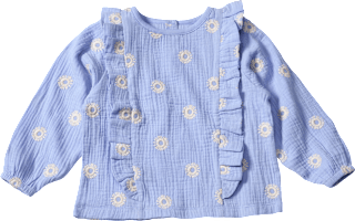 Bluse aus Musselin & mit Blumen-Stickerei, lila, Gr. 104 ALANA